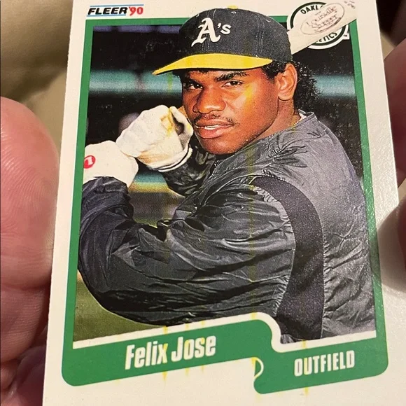 *Error*Fleer 90 Felix Jose ERROR Baseball Card.